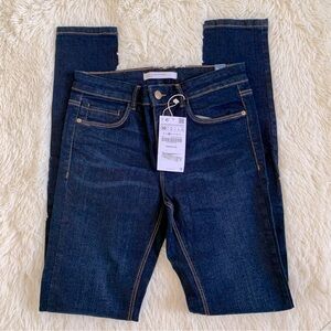 Zara Dark Indigo Women's Skinny Jeans, waist 26”, rise 9.5”, NWT